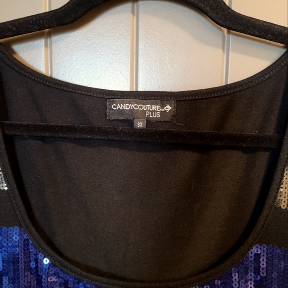 CANDY COUTURE PLUS SEQUIN MINI DRESS SLEEVELESS METALLIC WOMENS SIZE 3X - Picture 2 of 9